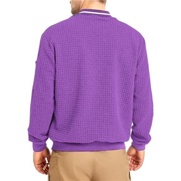 Mens Lightweight Jacket Casual Bomber Jacket Varsity Coat - Picture 4 of 5